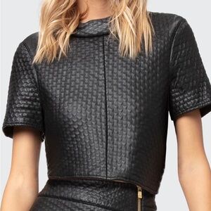 AS by DF Rooney Faux Leather Top, size M